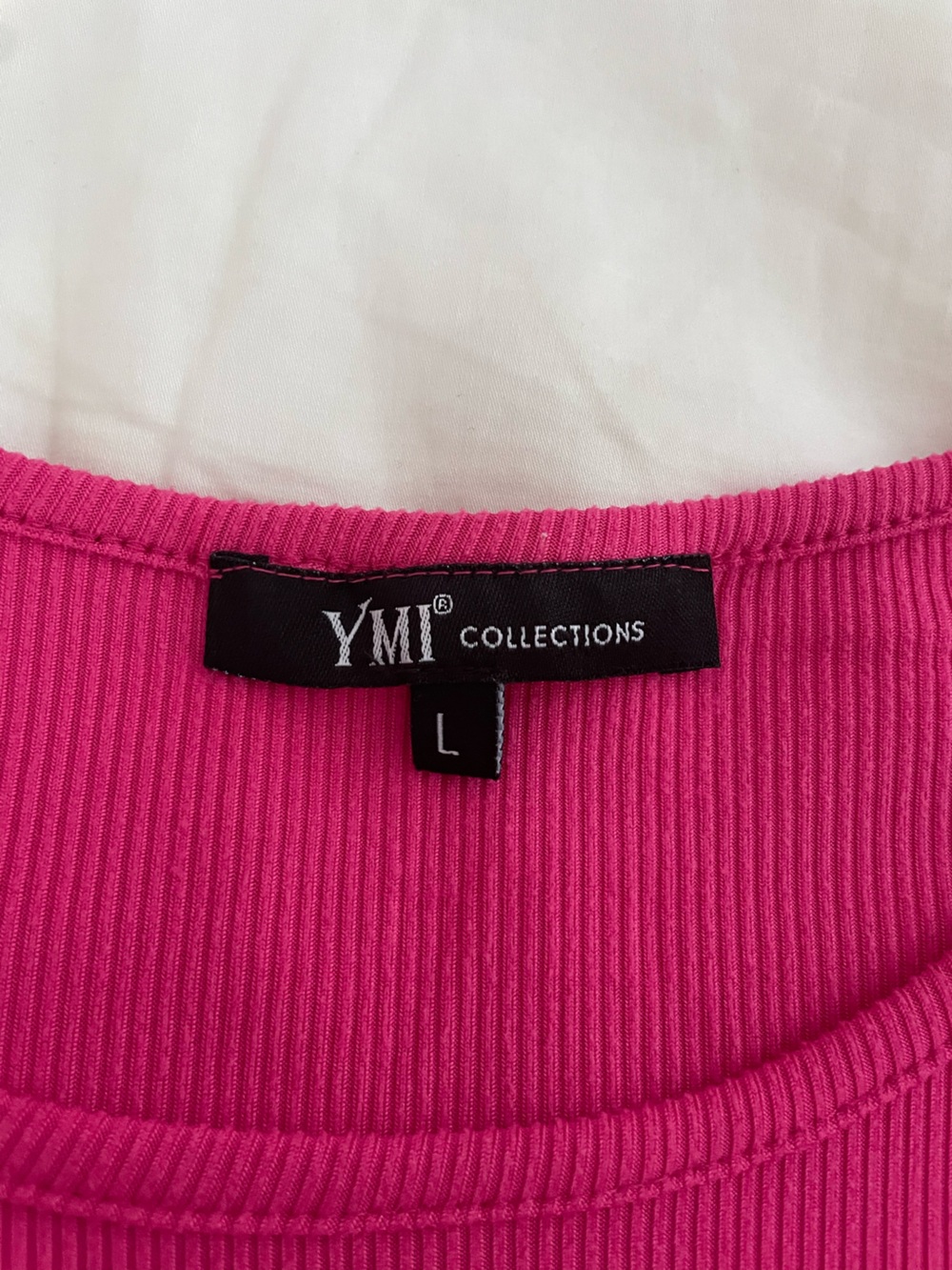 YMI Hot Pink Ribbed Ruched Top - Picture 4 of 4